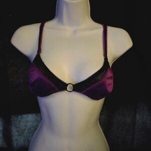 Elegant Purple and Black Women's Bra
